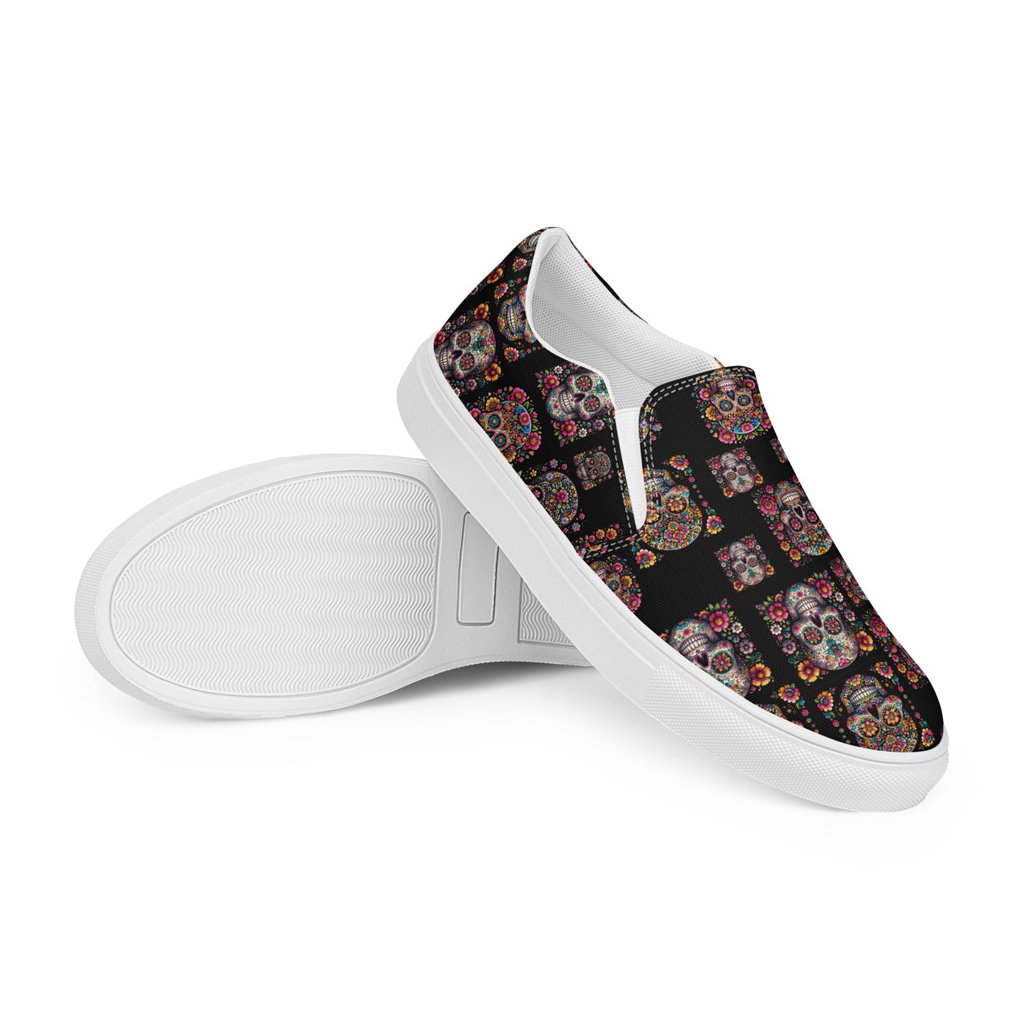 Sugar Skull Women’s slip-on canvas shoes